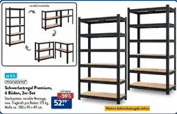 Aldi Nord monzana Schwerlastregal Premium, 6 Böden, 2er-Set Angebot