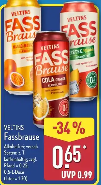 Aldi Nord VELTINS Fassbrause Angebot