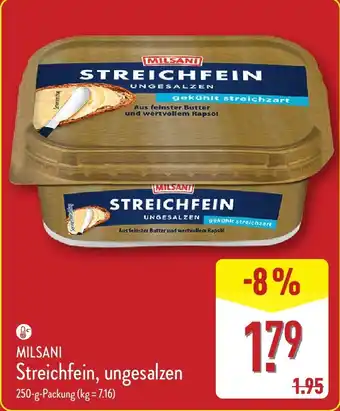 Aldi Nord MILSANI Streichfein, ungesalzen Angebot