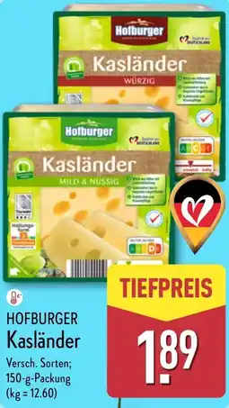 Aldi Nord HOFBURGER Kasländer Angebot