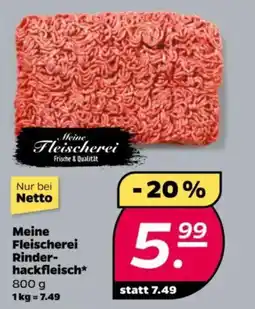 NETTO Meine Fleischerei Rinder- hackfleisch Angebot