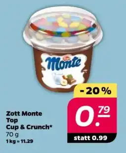 NETTO Zott Monte Тор Cup & Crunch Angebot