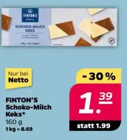 NETTO FINTON'S Schoko-Milch Keks Angebot