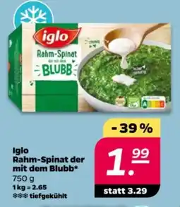 NETTO iglo Rahm-Spinat der mit dem Blubb Angebot