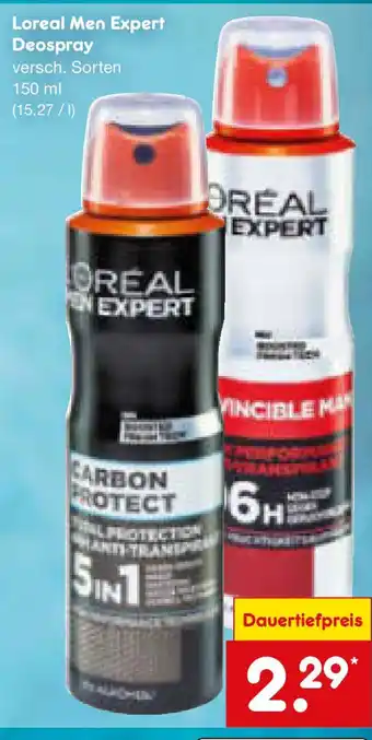 Netto Marken-Discount L'Oreal Men Expert Deospray Angebot