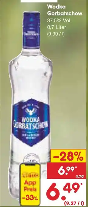 Netto Marken-Discount Wodka Gorbatschow Angebot