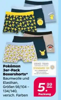 NETTO Pokémon 3er-Pack Boxershorts Angebot