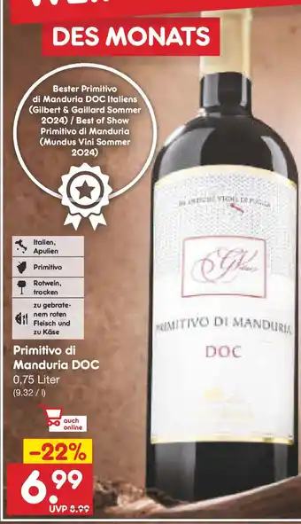 Netto Marken-Discount Primitivo di Manduria DOC Angebot