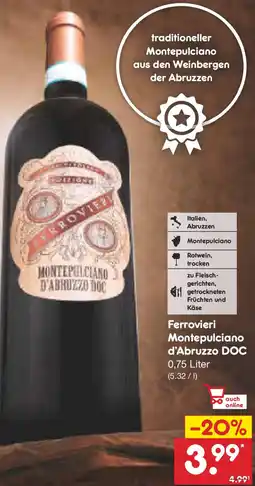 Netto Marken-Discount Ferrovieri Montepulciano d'Abruzzo DOC Angebot