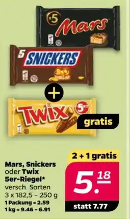 NETTO Mars, Snickers oder Twix 5er-Riegel Angebot