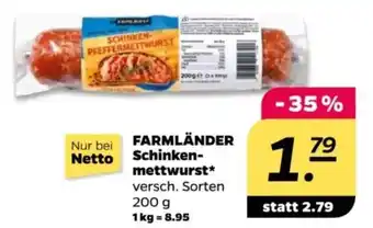 NETTO FARMLÄNDER Schinken- mettwurst Angebot