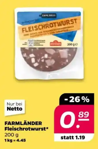 NETTO FARMLÄNDER Fleischrotwurst Angebot