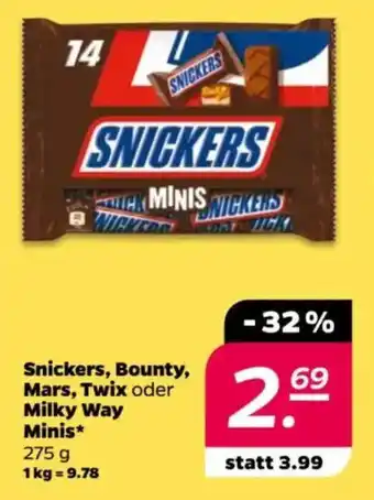 NETTO Snickers, Bounty, Mars, Twix oder Milky Way Minis Angebot