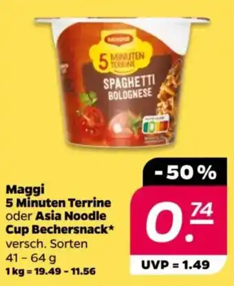 NETTO Maggi 5 Minuten Terrine oder Asia Noodle Cup Bechersnack Angebot