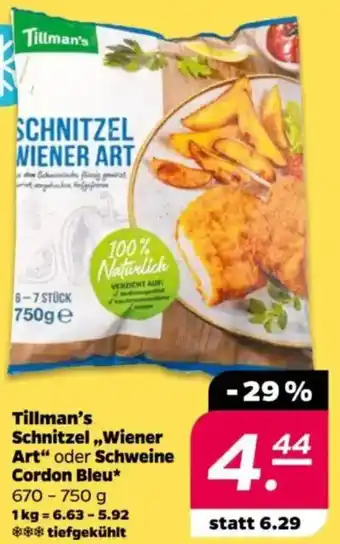 NETTO Tillman's Schnitzel,,Wiener Art" oder Schweine Cordon Bleu Angebot