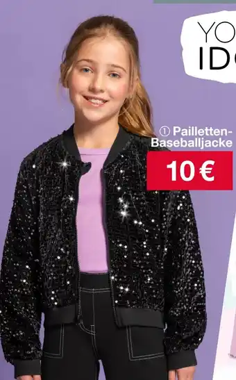 Woolworth YOUNG IDOLS Pailletten- Baseballjacke Angebot