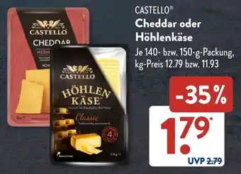 Aldi Süd CASTELLO Cheddar oder Höhlenkäse Angebot