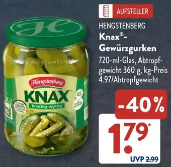 Aldi Süd Hengstenberg Knax Gewürzgurken Angebot