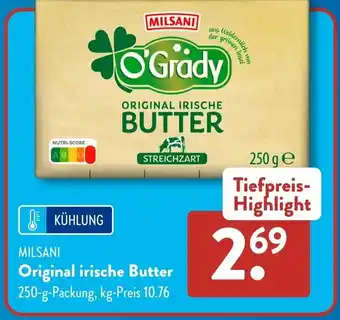 Aldi Süd MILSANI Original irische Butter Angebot