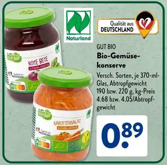 Aldi Süd GUT BIO Bio-Gemüsekonserve Angebot