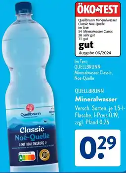 Aldi Süd QUELLBRUNN Mineralwasser Angebot