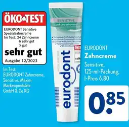 Aldi Süd EURODONT Zahncreme Angebot