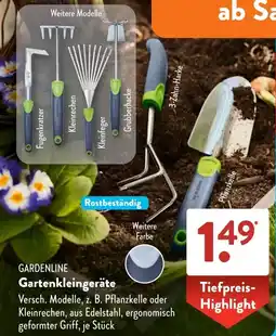 Aldi Süd GARDENLINE Gartenkleingeräte Angebot