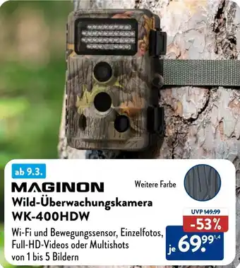 Aldi Süd MAGINON Wild-Überwachungskamera WK-400HDW Angebot