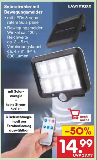 Netto Marken-Discount Solarstrahler mit Bewegungsmelder Angebot