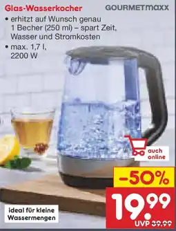 Netto Marken-Discount GOURMETmaxx Glas-Wasserkocher Angebot