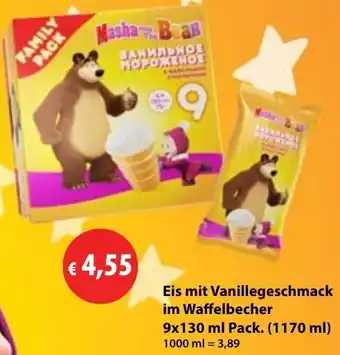 Mix Markt Eis mit Vanillegeschmack im Waffelbecher Angebot