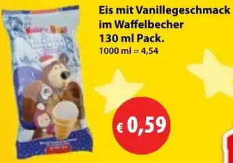 Mix Markt Eis mit Vanillegeschmack im Waffelbecher Angebot