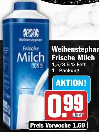 Hit Weihenstephan Frische Milch Angebot