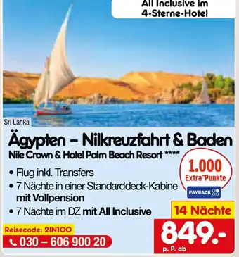 Netto Marken-Discount Ägypten - Nilkreuzfahrt & Baden Nile Crown & Hotel Palm Beach Resort Angebot