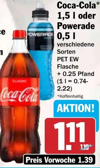 Hit Coca-Cola oder Powerade Angebot