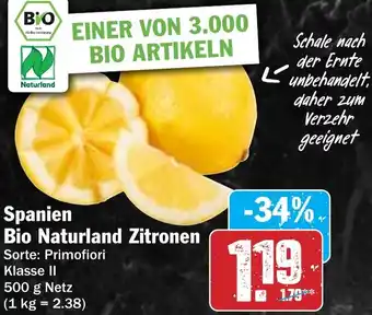 Hit Spanien Bio Naturland Zitronen Angebot