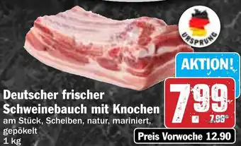 Hit Deutscher frischer Schweinebauch mit Knochen Angebot