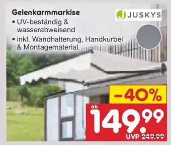 Netto Marken-Discount JUSKYS Gelenkarmmarkise Angebot