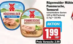 Hit Rügenwalder Mühle Pommersche, Teewurst Angebot