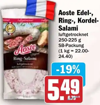 Hit Aoste Edel-, Ring-, Kordel Salami Angebot