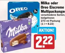 Hit Milka oder Oreo Eiscreme Multipackungen Angebot