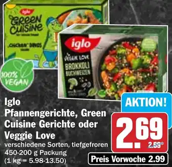 Hit Iglo Pfannengerichte, Green Cuisine Gerichte oder Veggie Love Angebot