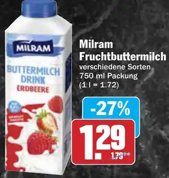 Hit Milram Fruchtbuttermilch Angebot