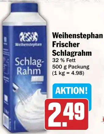 Hit Weihenstephan Frischer Schlagrahm Angebot