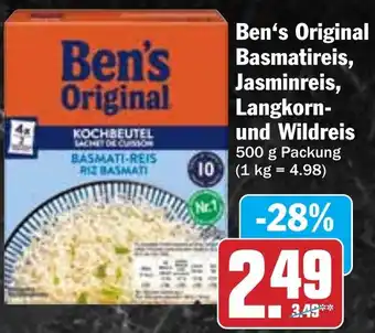 Hit Ben's Original Basmatireis, Jasminreis, Langkorn- und Wildreis Angebot