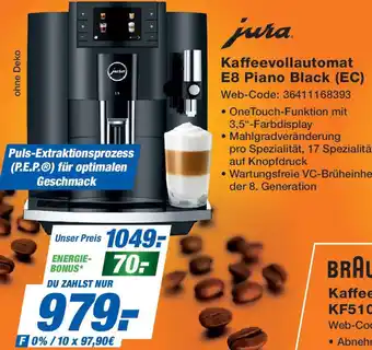 Expert jura Kaffeevollautomat E8 Piano Black (EC) Angebot