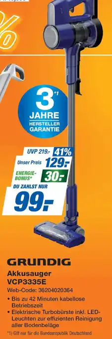 Expert GRUNDIG Akkusauger VCP3335E Angebot