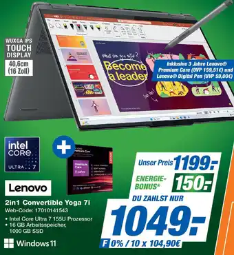 Expert Lenovo 2in1 Convertible Yoga 7i Angebot