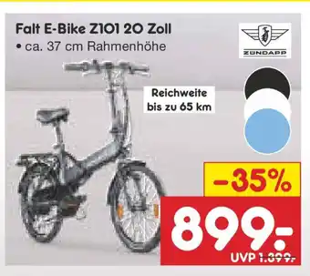 Netto Marken-Discount ZUNDAPP Falt E-Bike Z101 20 Zoll Angebot