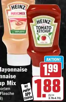 Hit Heinz Ketchup, Mayonnaise oder Mayonnaise und Ketchup Mix Angebot